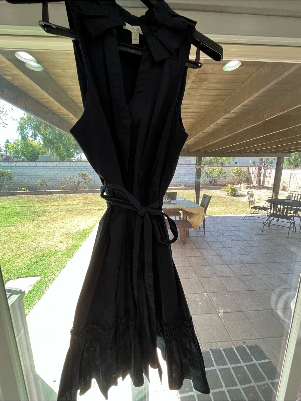 1901 Black Sleeveless Tie-Waist Midi Dress